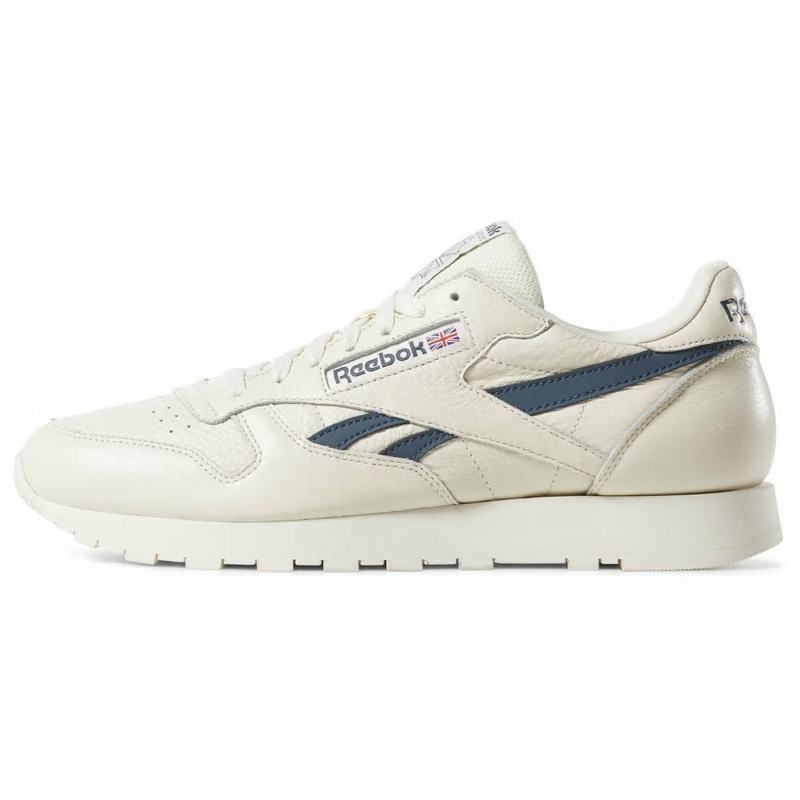 Tenisi Reebok Classic Leather Barbati Albi/Albastri Romania NX8214SP